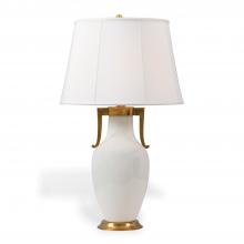 Port 68 LPAS-217-05 - Glenda Table Lamp, 1-Light, Cream, Aged Brass, Off-White Shade, 33"H LPAS-217-05