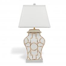 Port 68 LPAS-223-12 - Scalamandre Baldwin Table Lamp, 1-Light, White, Brass, Lucite Base, Eggshell Shade