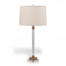 Port 68 LPAS-253-01 - Maxwell Table Lamp, 1-Light, Clear Crystal, Aged Brass, Beige Shade, 16"H LPAS-253-01