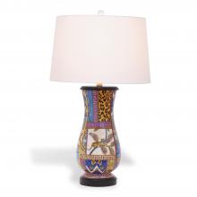 Port 68 LPAS-282-01 - Gypsy Table Lamp, 1-Light, Yellow, Blue, Purple, Black Base, Ivory Shade, 29"H LPAS-282-01