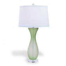 Port 68 LPAS-302-01 - Lakeview Table Lamp, 1-Light, Green, Clear Lucite Base, Off-White Shade, 36"H LPAS-302-01