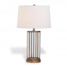 Port 68 LPAS-305-01 - Edgewater Table Lamp, 1-Light, Clear, Aged Brass, Off-White Shade, 32"H LPAS-305-01