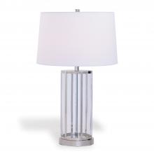 Port 68 LPAS-305-03 - Edgewater Table Lamp, 1-Light, Clear, Polished Nickel, Off-White Shade, 32"H LPAS-305-03