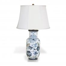 Port 68 LPAS-330-02 - Williamsburg Braganza Table Lamp, 1-Light, Blue, Lucite Base, Off-White Shade, 34"H LPAS-330-02