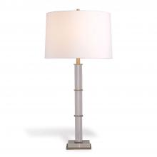 Port 68 LPAS-383-02 - Metro Table Lamp, 1-Light, Clear, Aged Brass, Off-White Shade, 36"H LPAS-383-02