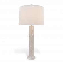 Port 68 LPAS-400-02 - Madison Table Lamp, 1-Light, Ivory, Clear Lucite, Off-White Shade, 34"H LPAS-400-02