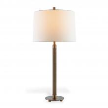 Port 68 LPAS-418-05 - Billy Table Lamp, 1-Light, Aged Brass, Light Beige Shade, 33"H LPAS-418-05