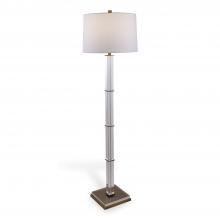 Port 68 LPBS-128-01 - Blake Floor Lamp, 1-Light, Clear, Aged Brass, Off-White Shade, 63"H LPBS-128-01