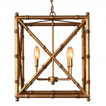 Port 68 LPCS-223-07 - Scalamandre Baldwin Chandelier, 4-Light, Gold Leaf, 20"W LPCS-223-07