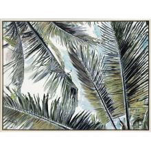 Paragon 13048 - Palms in the Sky Canvas, Green, White Frame Color, 50"W 13048