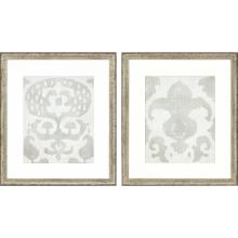 Paragon 13318 - Shadow Ikat I Framed Art, Set of 2, White, Silver Frame Color, 26"W 13318