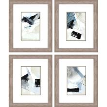 Paragon 13324 - New Beginning Framed Art, Set of 4, White, Silver Frame Color, 19"W 13324