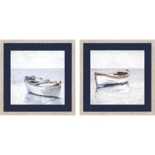 Paragon 13328 - Reflected Horizon Framed Art, Set of 2, Blue, White Frame Color, 26"W 13328