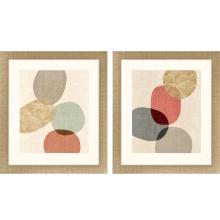 Paragon 13348 - Relaxed/Rested Framed Art, Set of 2, Brown, Red, Gold Frame Color, 26"W 13348