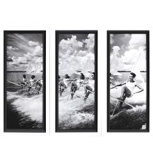 Paragon 13618 - Water Ski Parade Framed Art, Set of 3, Black, White Frame Color, 16"W 13618