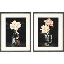 Paragon 14132 - Dark Rose Arrangement Framed Art, Set of 2, Black, Black Frame Color, 25"W 14132