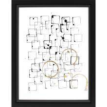 Paragon 14324 - Building Blocks Framed Art, Black, White, Gold Leaf, Black Frame Color, 31"W 14324