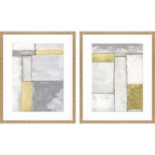 Paragon 14671 - Linear Grey I Framed Art, Set of 2, Gold Leaf, Gray, Gold Frame Color, 26"W 14671