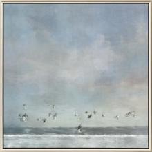 Paragon 14795 - Birds Passing Canvas, Blue, Silver Frame Color, 40"W 14795