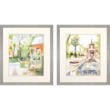 Paragon 14896 - Peaceful Gardens Framed Art, Set of 2, Green, Silver Frame Color, 26"W 14896