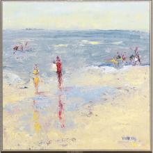 Paragon 14924 - Impasto Beach Day I Framed Art, Blue, Gold Frame Color, 31"W 14924