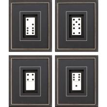 Paragon 14966 - Dominoes Framed Art, Set of 4, Black, Black Frame Color, 15"W 14966