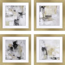 Paragon 15053 - Variance Framed Art, Set of 4, White, Gold Frame Color, 24"W 15053