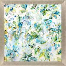 Paragon 15069 - Falling Leaves Framed Art, Blue, Gold Frame Color, 41"W 15069