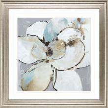 Paragon 15087 - Emerald Flower I Framed Art, White, Silver Frame Color, 43"W 15087