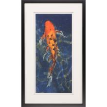 Paragon 15155 - Orange Koi Framed Art, Blue, Black Frame Color, 31"W 15155