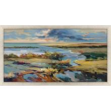 Paragon 15245 - Marsh Light Framed Art, Blue, Gold Frame Color, 51"W 15245