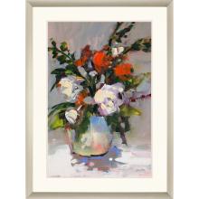 Paragon 15248 - Potted Roses Framed Art, Gray, Silver Frame Color, 34"W 15248