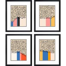 Paragon 15258 - Color Studies Framed Art, Set of 4, Beige, Blue, Pink, Black Frame Color, 21"W 15258