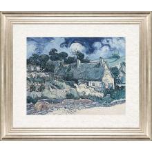 Paragon 15360 - Thatched Cottage Framed Art, Blue, Silver Frame Color, 43"W 15360