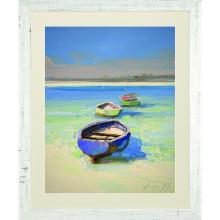 Paragon 15415 - Caribbean Shore Framed Art, Blue, White Frame Color, 41"W 15415