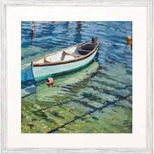 Paragon 15449 - Ropes Boat and Buoys Framed Art, Blue, White Frame Color, 41"W 15449