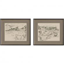 Paragon 15465 - Sepia Scenes I Framed Art, Set of 2, Sepia, Black Frame Color, 28"W 15465