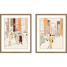 Paragon 15609 - Journey Framed Art, Set of 2, Orange, Gold Frame Color, 24"W 15609