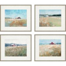 Paragon 15654 - Top of the Hill Framed Art, Set of 4, Blue, Gold Frame Color, 23"W 15654