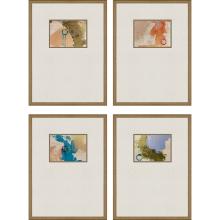 Paragon 15715 - Discovery I Framed Art, Set of 4, Beige, Gold Frame Color, 17"W 15715