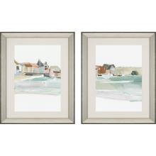 Paragon 15772 - Seaside Tranquility Framed Art, Set of 2, Blue, Silver Frame Color, 26"W 15772