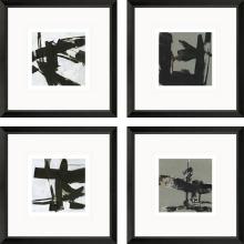 Paragon 15782 - Ode an Kline I Framed Art, Set of 4, Black, Black Frame Color, 18"W 15782