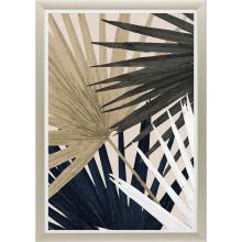 Paragon 15805 - Organic Palms I Framed Art, Blue, Silver Frame Color, 28"W 15805