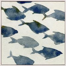 Paragon 15807 - Fish Friends II Canvas, Blue, White Frame Color, 38"W 15807