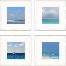 Paragon 15810 - Ocean Adventures I Framed Art, Set of 4, Blue, White Frame Color, 18"W 15810