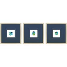 Paragon 15849 - Colorific Framed Art, Set of 3, Blue, Silver Frame Color, 23"W 15849