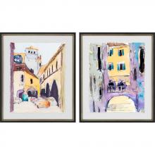 Paragon 1597 - Venice I Framed Art, Set of 2, Purple, Yellow, Black Frame Color, 22"W 1597