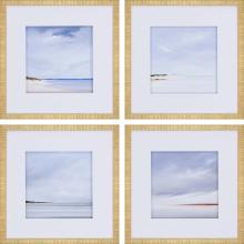 Paragon 1932 - Shores Framed Art, Set of 4, Blue, Gold Frame Color, 21"W 1932