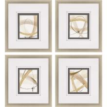 Paragon 2045 - Scroll Series I Framed Art, Set of 4, Brown, Silver Frame Color, 21"W 2045