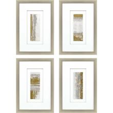 Paragon 22575 - Catalyst Wall Sculpture, Set of 4, Gray, Gold Leaf, Silver Frame Color, 17"W 22575